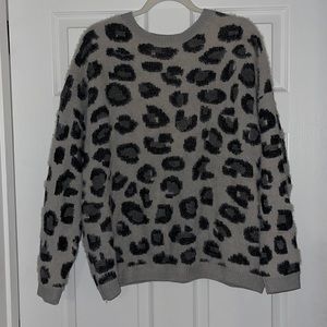 Time and Tru cheetah print eyelash sweater SZ XL